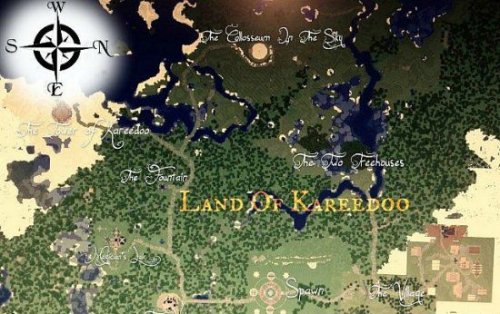 Land Of Kareedoo карта для Майнкрафт