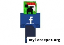Facebook and creeper inside скин для minecraft. Скриншот №1